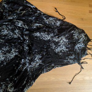 Free People Black White floral maxi dress